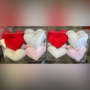 ‼️RARE‼️🎸SPRITZ🎸🔥NWT🔥Felt Stuffed Hearts-Pink, White, & Red (16)